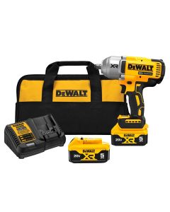 DWTDCF900P2 image(0) - DeWalt 20V MAX* XR 1/2-in. High Torque Impact Wrench with Hog Ring Anvil Kit with (2) 5.0 Ah Batteries & Charger Kit