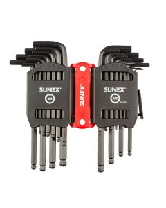 SUN98526BL image(0) - SUNEX SAE/Metric 26 Piece Ball End Long Arm Hex Key Set, 2mm-10mm, 0.05"-3/8"