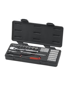 KDT80327 image(1) - GearWrench 22 Piece 1/4 Inch Drive 6 & 12 Point Standard & Deep Metric Mechanics Tool Set
