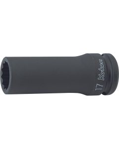 KKN14305M-15 image(0) - Ko-ken USA 14305M-15 1/2 Sq. Dr. Socket 15mm 12 point Length 80mm