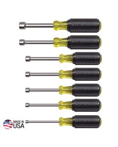 KLE631M image(0) - Klein Tools Nut Driver Set, Magnetic Nut Drivers, 3-Inch Shaft, 7-Piece