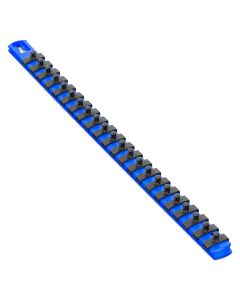 Ernst Mfg. 18&rdquo; Socket Organizer and 22 Twist Lock Clips - Blue - 1/4&rdquo;