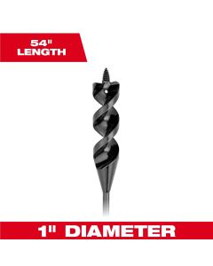 MLW48-13-8285 image(0) - Milwaukee Tool 1 Inch x 54 Inch Flexible Cable Auger Bit