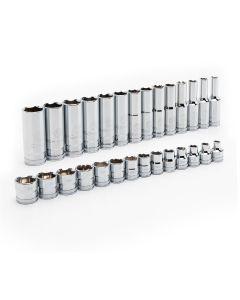 KDT86540 image(0) - GEARWRENCH 28 Piece 3/8 Inch Drive 6 Point Standard and Deep Socket Set