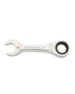 KDT86848 image(0) - GearWrench 18mm 90-Tooth 12 Point Stubby Combination Ratcheting Wrench