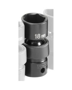 GRE1018UM image(0) - Grey Pneumatic 3/8" Drive x 18mm Standard Universal Socket