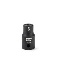 KDT84115 image(0) - GEARWRENCH 1/4 Inch Drive 6 Point Standard Impact Metric Socket 6mm