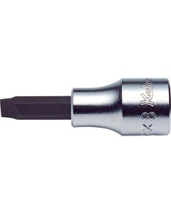 KKN3005-10 image(0) - Ko-ken USA 3005-10 3/8 Square Drive Bit Socket Slotted 1.6x10 Length 60 mm