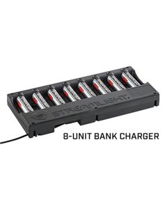 STL20223 image(0) - Streamlight 8-Unit SL-B26 Bank Charger - 12V DC - Includes (8) SL-B26 Batteries - Black