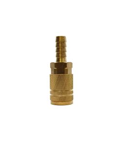 Amflo BRASS COUPLER 1/4 3/8"BARB W/STEEL