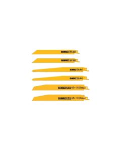 DWTDW4896 image(0) - DEWALT 6 Piece Bi-Metal Reciprocating Saw Blade Set with Telescoping Case