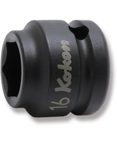 KKN14401MS-16 image(0) - Ko-ken USA 14401MS-16 1/2 Sq. Dr. Socket 16mm 6 point Length 26mm Thin walled
