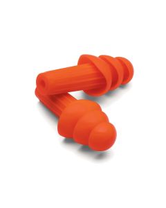 SRW67221 image(0) - Jackson Safety Earplugs - H20 - Reusable - Tapered - Corded - Orange - NRR 26 - (100 Pair Per Dispenser Box)