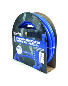 KEN26032 image(0) - Ken-tool Premium Reinforced Hybrid Air Hose - 32 Ft, 1/4" Brass Male Fitting, Max Pressure: 300 PSI, 3/8" I.D.