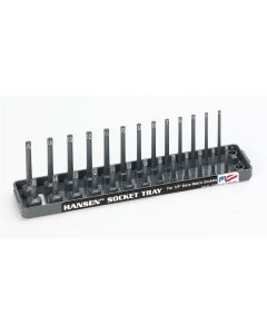 HNE1402 image(0) - Hansen Global 1/4 Inch Metric 2 Row Regular/Deep Socket Holder Tray - Grey