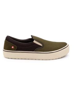 FSIAW7001-9.5EE image(1) - AIRWALK VENICE - Men's Canvas Slip On - CT|EH|SF|SR - Military Olive / Chocolate Brown - Size: 9.5 - 2E - (Extra Wide)