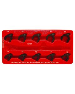 Milton Industries LTI Tool By MIlton 10 Piece Metric SHOCKIT Crows Foot Set - Heavy Duty Industrial Hydraulic