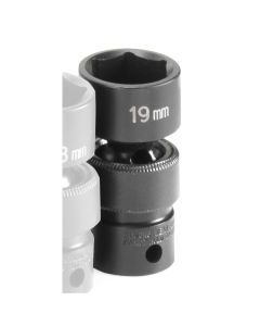GRE1019UM image(0) - Grey Pneumatic 3/8" Drive x 19mm Standard Universal Socket