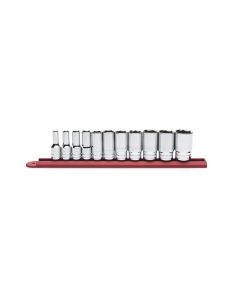 KDT80555S-06 image(0) - GearWrench 11 Piece 3/8 Inch Drive 6 Point Mid Length SAE Socket Set