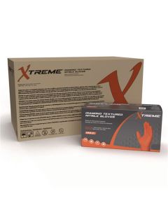 AMXXODN49100 image(0) - Xtreme Industrial Orange Diamond Textured Nitrile Disposable Gloves, XXLarge
