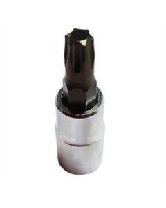 VIMPFS4T27 image(1) - VIM Tools T27 TORX, Gun Metal Gray Bit, Satin Chrome 1/4 Inch Square Drive Bit Holder