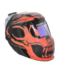 JCK47105 image(0) - Jackson Safety Welding Helmet - Auto Darkening - Nylon - 3.94" x 2.36" Viewing Area - Shade 4/9-13 Variable with Grind ADF 1/1/1/2 - 370 Speed Dial Headgear - Bead Demon Graphics