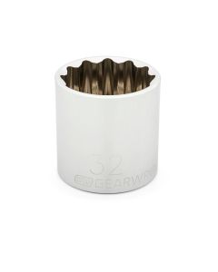 KDT80814D image(0) - GearWrench 1/2 Inch Drive 12 Point Standard Metric Socket 32mm
