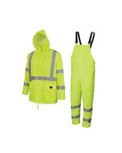 SRWV1080360U-XL image(0) - Pioneer 150D Oxford Poly/PVC Waterproof Rainsuit  - Color:  Hi-Viz Yellow/Green  - Size: XL