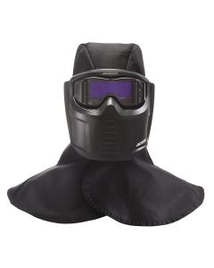 JCK46200 image(0) - Jackson Safety Welding Mask and Hood Kit - Auto Darkening -  Thermoplastic - 1.38" x 3.54" Viewing Area - Shade 3/5-12 ADF - Black - Rebel Series