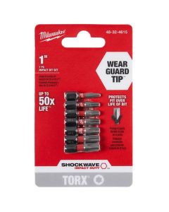 MLW48-32-4615 image(0) - Milwaukee Tool SHOCKWAVE Torx 1&rdquo; Insert Bit Set - 7PC