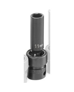 GRE1011UMD image(0) - Grey Pneumatic 3/8" Drive x 11mm Deep Universal Socket 6 Point - Black