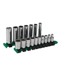 WLMW36302 image(0) - Wilmar Corp. / Performance Tool 17 Piece 1/4" Drive Metric Socket Set