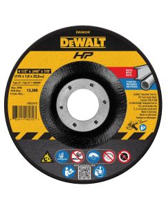 DWTDWA8424F image(0) - DEWALT 4-1/2" x .040" x 7/8" Type 27 Metal and Stainless Cutting Wheel HP