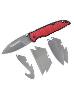 COS30861 image(0) - COAST DX430 1919 Reserve Shift Interchangeable Razor/Drop Point/Gut Hook Exchange Blade Folding Pocket Knife - Red/Black