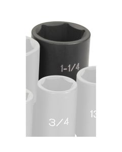 GRE2040UD image(0) - Grey Pneumatic 1/2" Drive x 1-1/4" Deep Universal Socket 6 Point - Black