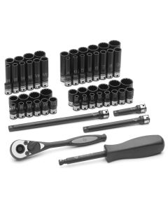 GRE89253CRD image(0) - Grey Pneumatic 1/4" Drive 53 Piece Fractional & Metric Duo-Socket Set - 12 Point