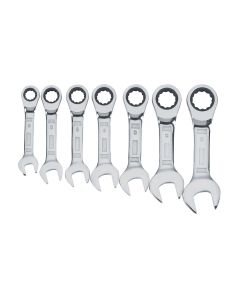 DWTDWMT19261 image(0) - DEWALT Ratcheting Stubby Wrench Set, 7-Piece Metric