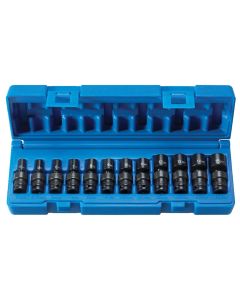 GRE9712UM image(0) - Grey Pneumatic 1/4" Drive Standard Length Surface Drive 12 Piece Universal Socket Set
