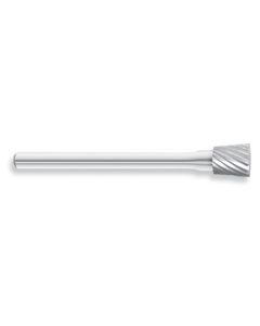 HTCSN-51 image(0) - HTC Tool SN-51 Solid Carbide Burr, Inverted Cone Shape, 10 Degree Angle, Single Cut