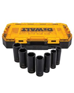 DWTDWMT74736 image(0) - DEWALT Deep Impact Socket Set, 7-Piece, 1/2" Drive SAE
