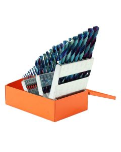 KNK29KK15 image(0) - KnKut 29 Piece Steel Blue Jobber Length Drill Bit Set 1/16" - 1/2" by 64ths
