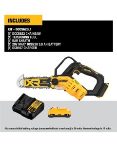 DeWalt DEWALT 20V PRUNING CHAINSAW 3AH