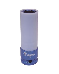 AST7870-17 image(0) - Astro Pneumatic 17mm 6 Point Impact Socket - Deep Blue