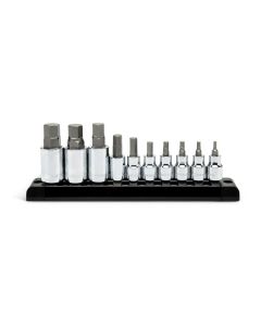 KDT80579 image(0) - GEARWRENCH 10 Piece 3/8 Inch & 1/2 Inch Drive Hex Bit SAE Socket Set