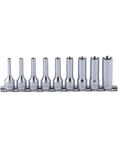 KKNRS3325-9 image(0) - Ko-ken USA RS3325/9 3/8 Sq. Dr. 9 Piece Deep TORX&Acirc;&reg; Socket set E4-E16