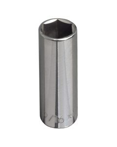 KLE65713 image(0) - Klein Tools 9/16-Inch Deep 6-Point Socket, 3/8-Inch Drive