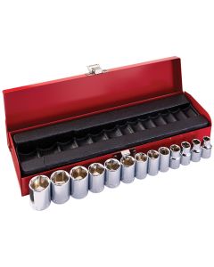 KLE65502 image(0) - Klein Tools 3/8-Inch Drive Deep Socket Wrench Set, 8-Piece