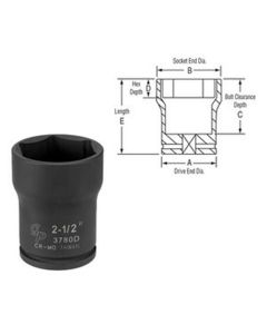 Grey Pneumatic 3/4" Drive x 65mm Deep Truck Pinion Locknut  Socket
