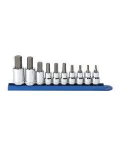 KDT80578 image(0) - GEARWRENCH 10 Piece 3/8 Inch & 1/2 Inch Drive Hex Bit Metric Socket Set