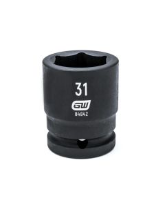 KDT84842 image(0) - GEARWRENCH 3/4 Inch Drive 6 Point Standard Impact Metric Socket 31mm